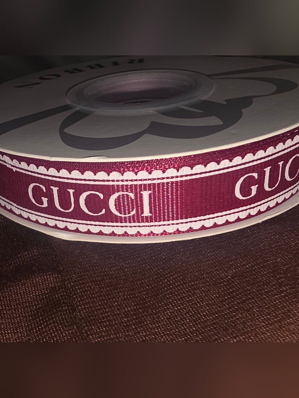 Wine Red & White Gift Wrap Ribbon 10 Yds